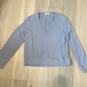 Aritzia Babaton Murphy V Neck Long Sleeve Blouse
